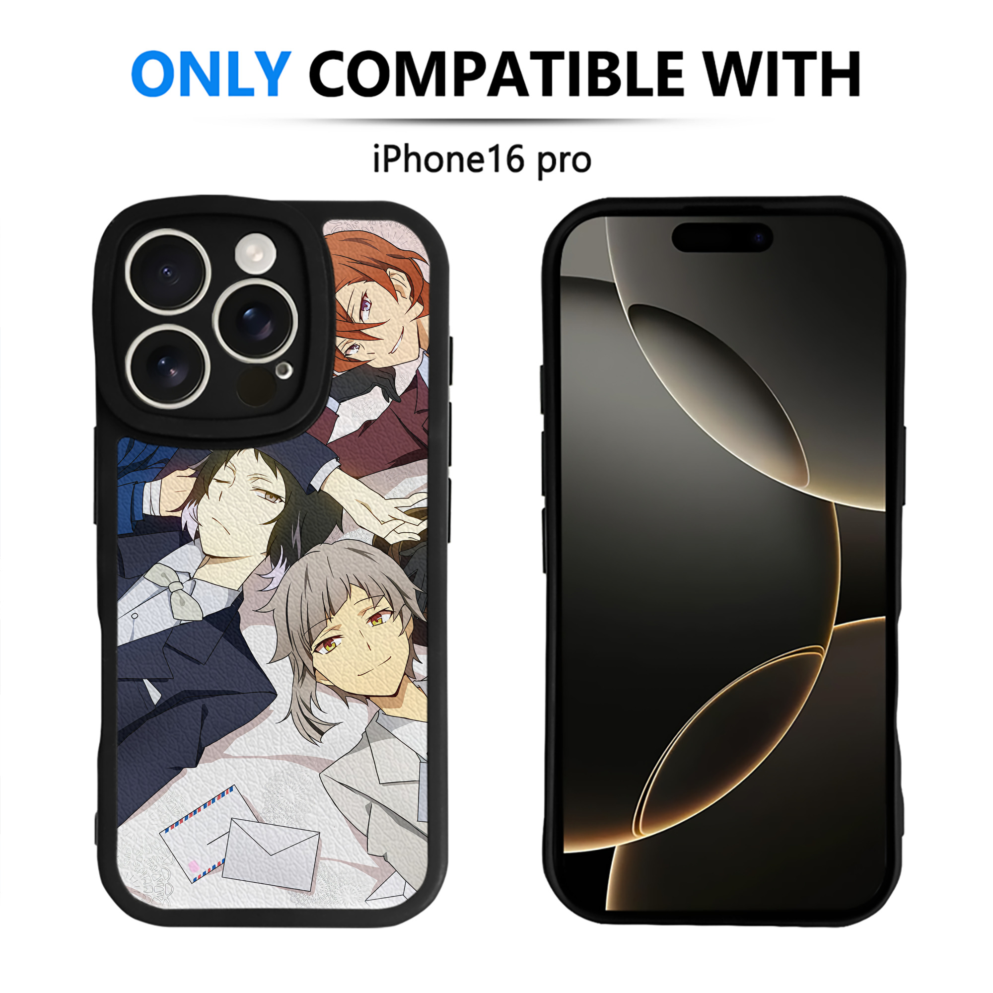 （画像用） 文豪ストレイドッグス Bungo Stray Dogs 【iPhone 16シリーズ対応】シリコンスマホケース（レザー調） 材質：シリコン